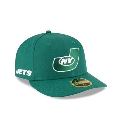 Green New York Jets Hat - New Era NFL Logo Mix Low Profile 59FIFTY Fitted Caps USA0273891